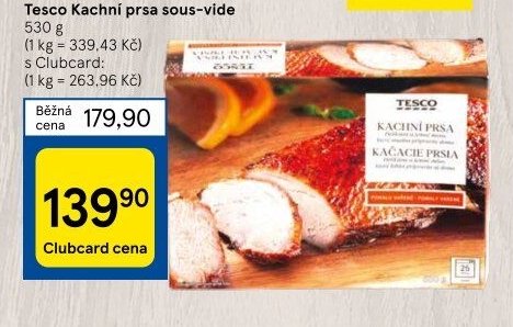Tesco Kachní prsa sous-vide