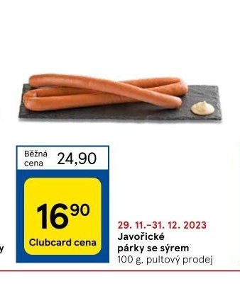Javořické párky se sýrem