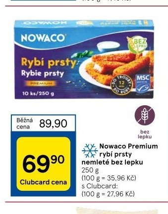 Nowaco Premium rybí prsty nemleté bez lepku