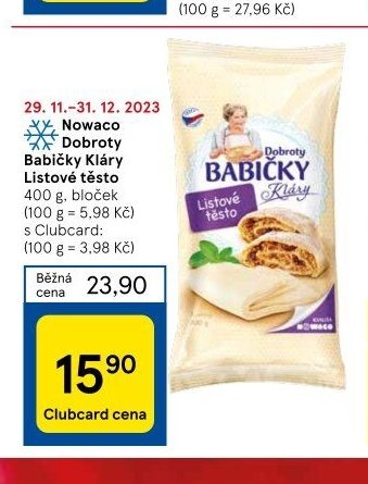 Nowaco Dobroty Babičky Kláry Listové těsto