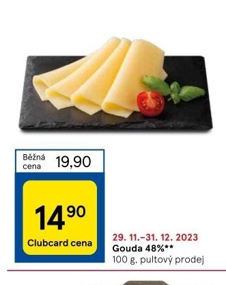 Gouda 48% pultový prodej