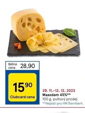Maasdam 45% pultový prodej