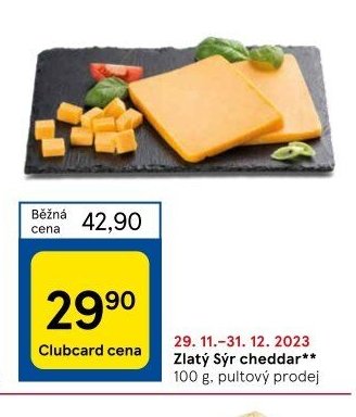 Zlatý Sýr cheddar pultový prodej