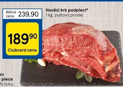 Hovězí přední bez kosti - krk podplečí