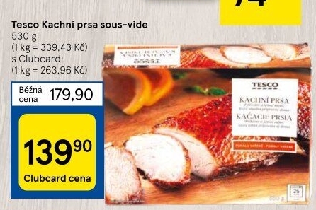 Kachní prsa sous-vide Tesco