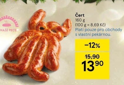 Vánočka ve tvaru čerta