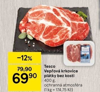 Vepřová krkovice bez kosti Tesco