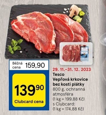 Vepřová krkovice bez kosti Tesco