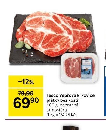 Tesco Vepřová krkovice plátky bez kosti