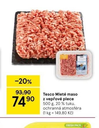 Tesco Mleté maso z vepřové plece