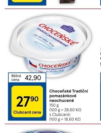 Choceňské Tradiční pomazánkové neochucené