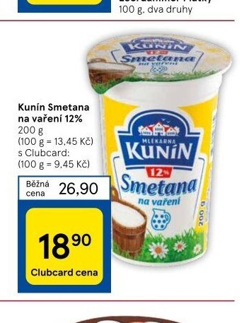 Kunín Smetana na vaření