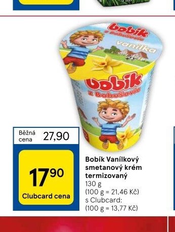 Bobík Vanilkový smetanový krém termizovaný
