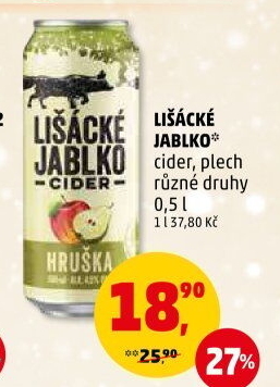 Cider Lišácké jablko Heineken