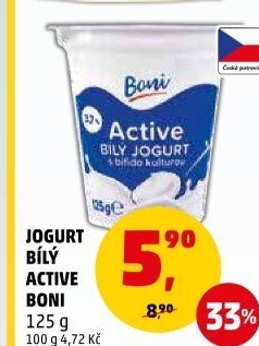 Jogurt bílý Active Boni