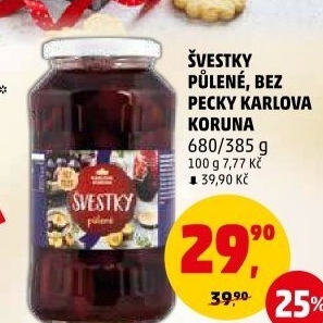 Kompot švestky Karlova Koruna