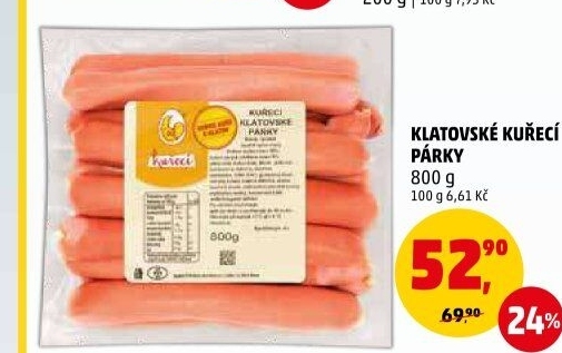 Kuřecí klatovské párky DZ Klatovy