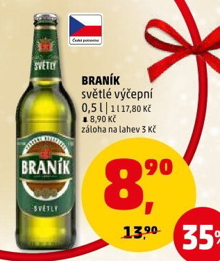 Pivo světlé výčepní 10° Braník