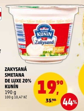 Zakysaná smetana de luxe Mlékárna Kunín 20%