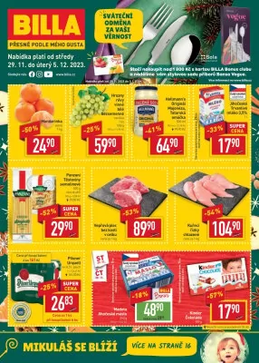 akční leták BILLA 29.11.2023-5.12.2023