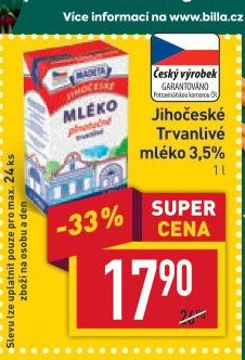 Jihočeské Trvanlivé mléko 3,5%