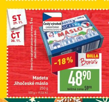 Madeta Jihočeské máslo