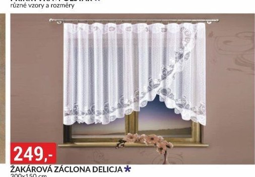 ŽAKÁROVÁ ZÁCLONA DELICJA 300x150 cm