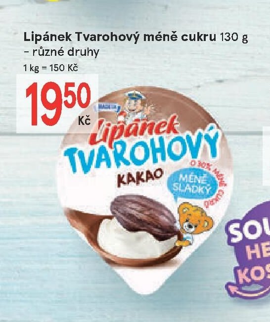 Lipánek Tvarohový méně cukru 130 g