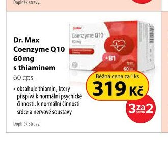 Dr. Max Coenzyme Q10 60 mg s thiaminem 60 cps.