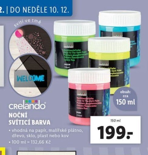 Crelando noční svítící barva
