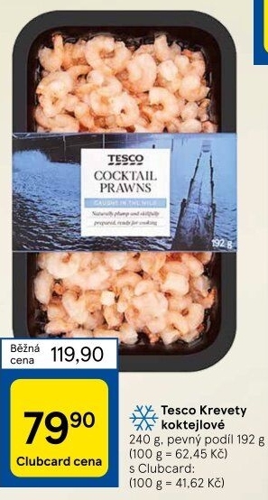 Krevety koktejlové mražené Tesco