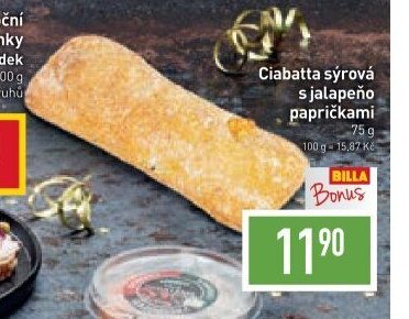 Ciabatta sýrová s jalapeňo papričkami