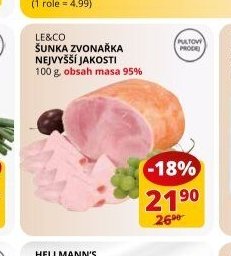 Le&Co šunka zvonařka nejvyšší jakosti 100 g