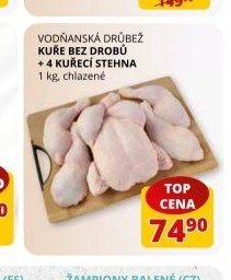 Vodňanská drůbež kuře bez drobů + 4 kuřecí stehna 1 kg