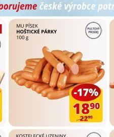 MU PÍSEK HOŠTICKÉ PÁRKY