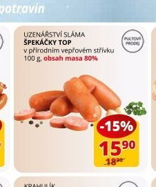 UZENÁŘSTVÍ SLÁMA ŠPEKÁČKY TOP