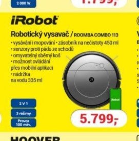 iRobot Robotický vysavač ROOMBA COMBO 113
