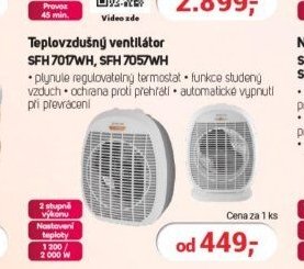 Teplovzdušný ventilátor SFH 7017WH, SFH 7057WH