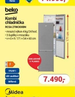 Beko Kombi chladnička RCSA 270K30XBN