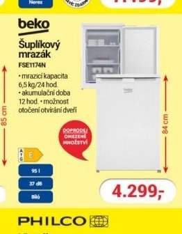 Beko Šuplíkový mrazák FSE1174N
