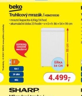 Beko Truhlicový mrazák HSM210530