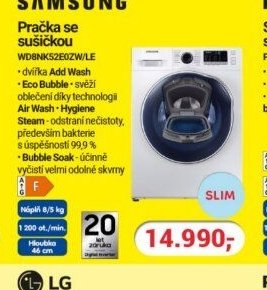 SAMSUNG Pračka se sušičkou WD8NK52E0ZW/LE