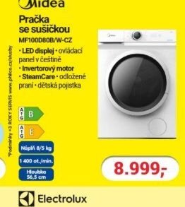 MIDEA Pračka se sušičkou MF100D80B/W-CZ