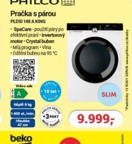 PHILCO Pračka s párou PLDSI 148 A KING