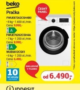 BEKO Pračka FWUE87262CSH4B0, FWUE76262CSH4A, WUE6612CSX1