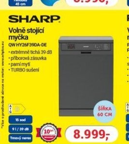 SHARP Volně stojící myčka QW HY26F39DA-DE