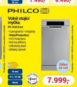 PHILCO Volně stojící myčka PD 1045 EAX