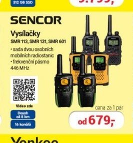 Sencor Vysílačky SMR 113, SMR 131, SMR 601