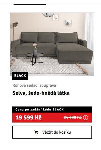 Rohová sedací souprava Selva, šedo-hnědá látka - ASKO akcniletaky.com