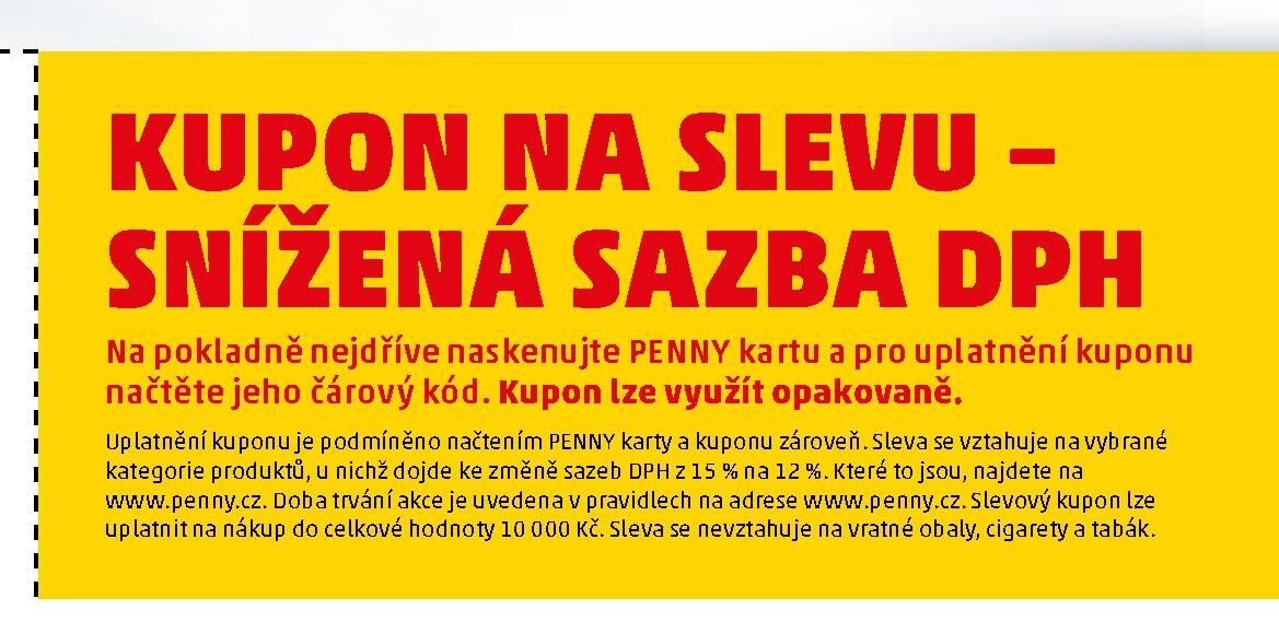 Kupon na slevu - snížená sazba DPH